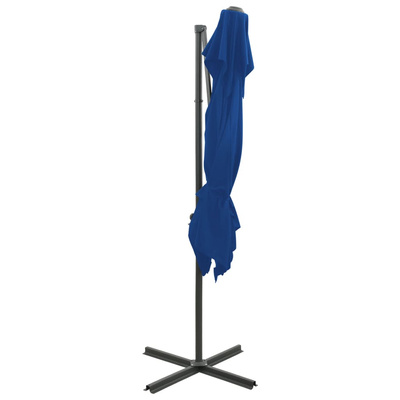 vidaXL Parasol wiszący z podwójną czaszą, lazurowy, 250x250 cm
