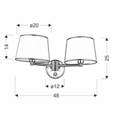 Ibis Lampa Kinkiet Patynowy 2X40W E14 Abażur Czarny