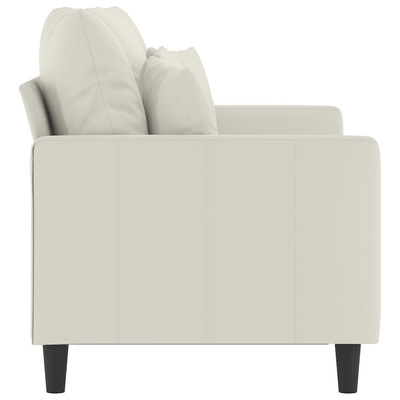 Sofa 2-osobowa, kremowy, 120 cm, tapicerowana aksamitem