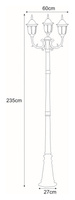 Lampa ogrodowa stojąca K-7007A2/3N CZARNY z serii VASCO