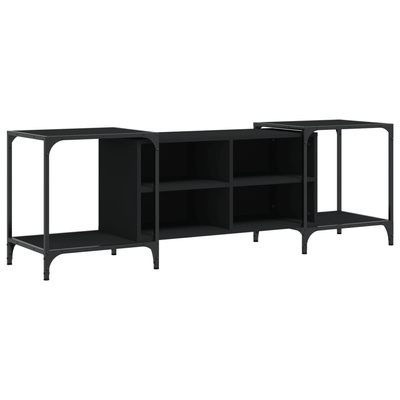 vidaXL Szafka pod TV, czarna, 153x37x50 cm, materiał drewnopochodny
