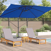 Parasol plażowy 351 x 250 x 260 cm Poliester i aluminium