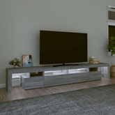 vidaXL Szafka pod TV z oświetleniem LED szary dąb sonoma 260x36,5x40cm
