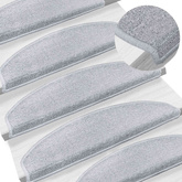 Samoprzylepne maty na schody Półokrąg 15 pcs jasnoszary
