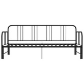 Sofa z wysuwaną ramą łóżka, czarna, metalowa, 90x200 cm