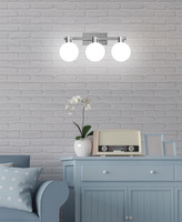 Kinkiet chrom/biały lampa ścienna 3 Maldus 23-01450