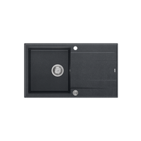 EVAN 111 GraniteQ zlewozmywak z syfonemPush 2 Open 1-komorowy z/o (860x500x210) black diamond / elementy stalowe