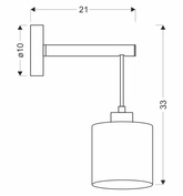 Combi lampa kinkiet czarny 1x60W E27 abażur beżowy