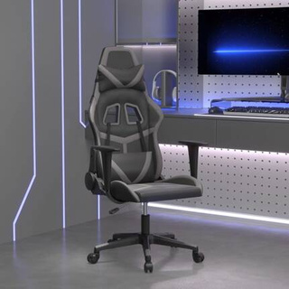 vidaXL Fotel gamingowy, czarno-szary, sztuczna skóra