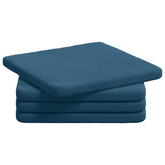Poduszki na siedziska 4 pcs Niebieski 40 x 40 x 3 cm Aksamit