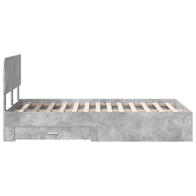 Ramka łóżka Betonowy szary 120 x 200 cm Drewno inżynieryjne