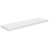 vidaXL Półki ścienne, 4 szt, wysoki połysk, białe, 90x23,5x3,8 cm, MDF