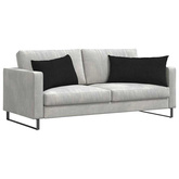 Poduszki na sofę 2 pcs Czarny 80 x 40 cm tkanina