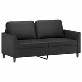 2-osobowa sofa, czarna, 140 cm, sztuczna skóra wariant 4