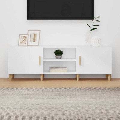vidaXL Szafka pod TV, biała, 150x30x50 cm, materiał drewnopochodny wariant 5