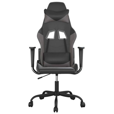 vidaXL Fotel gamingowy, czarno-szary, sztuczna skóra model standard