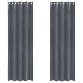 Zasłony zaciemniające 2 pcs Jasnoszary 140 x 225 cm Aksamit