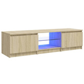 vidaXL Szafka pod TV, z LED, dąb sonoma, 140 x 40 x 35,5 cm