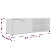 Szafka pod TV, biała, 120x34x37 cm, materiał drewnopochodny vidaXL