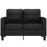 2-osobowa sofa, czarna, 120 cm, sztuczna skóra