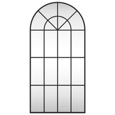 vidaXL Lustro ścienne, czarne, 50x100 cm, zakończone łukiem, żelazo