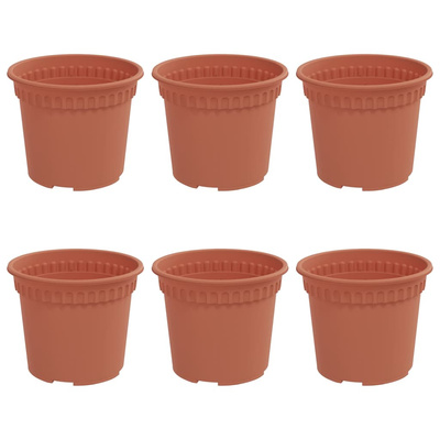 Okrągła doniczka na kwiaty 6 pcs Czerwony ceglasty