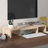 Podstawka na monitor, 60x24x10,5 cm, lite drewno sosnowe