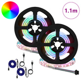 Taśma LED 2 pcs Czarny i przezroczysty 550 mm Miedź i plastik