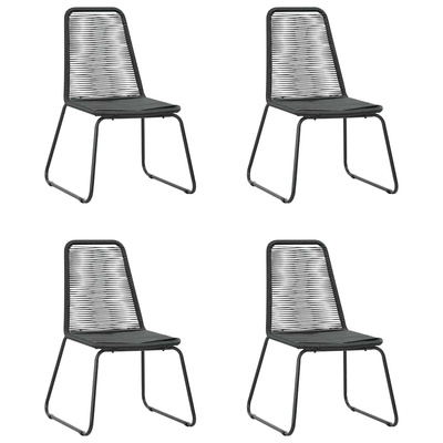 5-częściowy zestaw mebli ogrodowych, rattan PVC, czarny