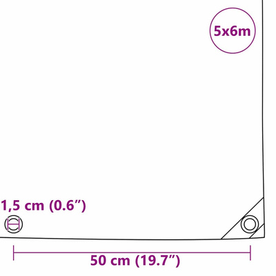 Plandeka 650g / m² Oliwkowy zielony 5 x 6 m Płótno z powłoką PVC