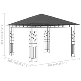 Altana ogrodowa z moskitierą, 3x3x2,73 m, antracytowa, 180 g/m?