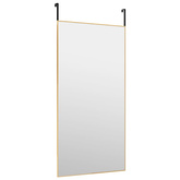 vidaXL Lustro na drzwi, złote, 50x100 cm, szkło i aluminium