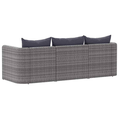 3-cz. zestaw mebli do ogrodu z poduszkami, rattan PE, szary