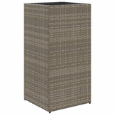 Donice ogrodowe, 2 szt., szare, 40x40x80 cm, rattan PE
