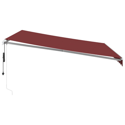 Automatycznie zwijana markiza z LED, burgundowa, 400x350 cm