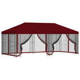Altana z bokami 6 x 3 m bordowy Poliester i Stal 190