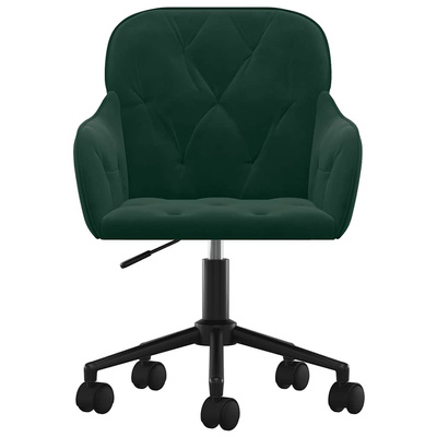 vidaXL Obrotowe krzesła stołowe, 2 szt., ciemnozielone, aksamitne model standard