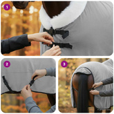 Koc dla Koni Całkowity Jasny Szary 125 cm Polarowy fleece