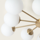 Lampa Sufitowa Wiszaca Złota Żyrandol Szklane kule Abruzzo Elegante 10x G9