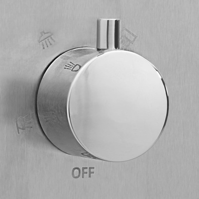 Prysznic ogrodowy z podstawą, WPC, stal nierdzewna