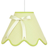Lampa wisząca z abażurem Lola pistacjowa z kokardką do pokoju dziecięcego