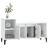 vidaXL Szafka pod TV, wysoki połysk, biała, 100x35x55 cm