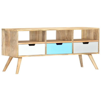 vidaXL Szafka pod TV, 110 x 35 x 48 cm, lite drewno mango