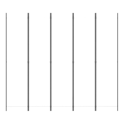 Parawan 5-panelowy, biały, 250x220 cm, tkanina