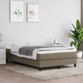 vidaXL Łóżko kontynentalne z materacem, taupe, tkanina, 120x200 cm wariant 5