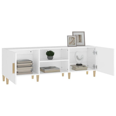 vidaXL Szafka pod TV, biała, 150x30x50 cm, materiał drewnopochodny wariant 5