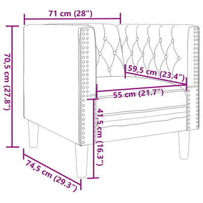 Fotel Chesterfield, jasnoszary, tapicerowany aksamitem