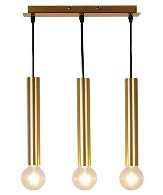 Lampa wisząca tuba Dallas złota potrójna E27 metalowa