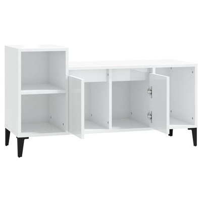 vidaXL Szafka pod TV, wysoki połysk, biała, 100x35x55 cm