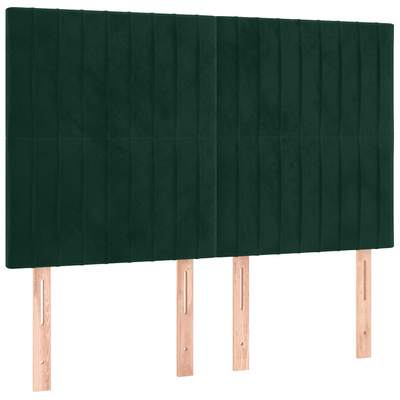 Rama łóżka z zagłówkiem, ciemnozielona, 140x200 cm, aksamitna vidaXL